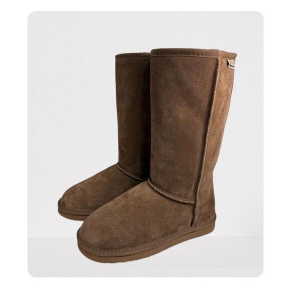 Bearpaw Women’s Emma Tall Suede Boots Size 7 Sheepskin NEW # Box M381 - Picture 1 of 8